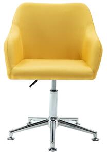 Swivel Dining Chair Yellow Fabric
