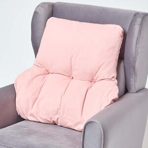 Pink Back Support Cushion Thick & Firm Lumbar Pillow Cotton Cover