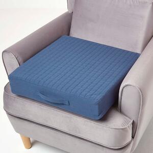 Navy Orthopaedic Foam Armchair Booster Cushion Removable Cotton Cover