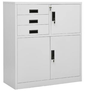 Office Cabinet Light Grey 90x40x102 cm Steel