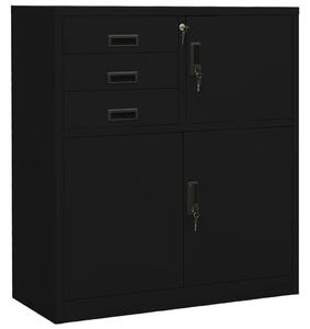 Office Cabinet Black 90x40x102 cm Steel