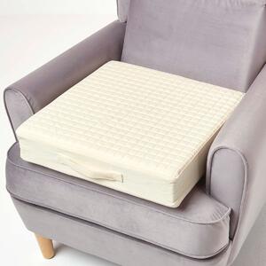 Cream Orthopaedic Foam Armchair Booster Cushion Removable Cotton Cover