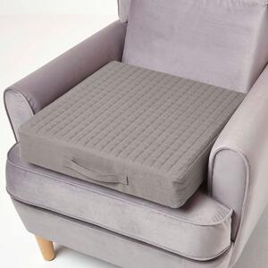 Grey Orthopaedic Foam Armchair Booster Cushion Removable Cotton Cover