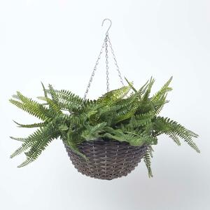 Homescapes Artificial Hanging Basket Fern Hanging Plant 65 cm