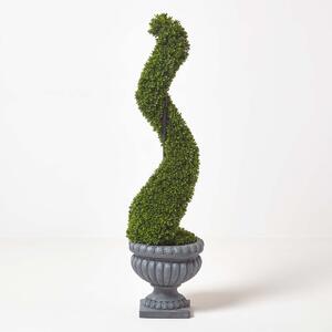 Homescapes Tall Artificial Boxwood Tree 5 Ft Spiral Tower Topiary