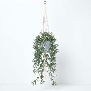 Homescapes Artificial Hanging Basket Green Hanging Plant in Pot 116 cm