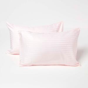 Homescapes Pair of Pink Cotton Kids Pillowcases 40 x 60 cm 330 TC