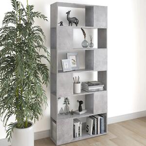 Book Cabinet Room Divider Concrete Grey 80x24x186 cm Chipboard