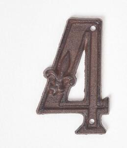 Homescapes Cast Iron House Number Decorative Metal Door Number, 4