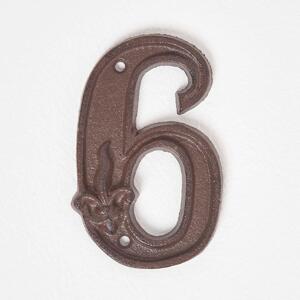 Homescapes Cast Iron House Number Decorative Metal Door Number, 6