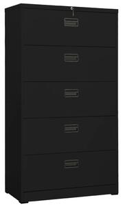 Filing Cabinet Black 90x46x164 cm Steel