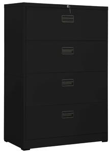 Filing Cabinet Black 90x46x134 cm Steel