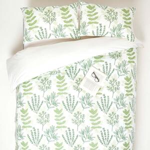 Homescapes Super King Green Duvet Cover Set 200 TC Cotton Aztec Print