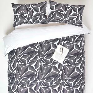 Homescapes Single Black & White Duvet Cover Set 200 TC Cotton