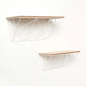 Homescapes Set of 2 White Wire Floating Shelves