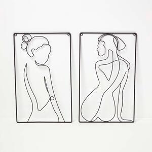 Homescpaes Set of 2 Silhouette Wire Wall Art