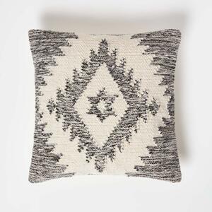 Homescapes Karu Handwoven Grey Kilim Cushion with Cushion Insert