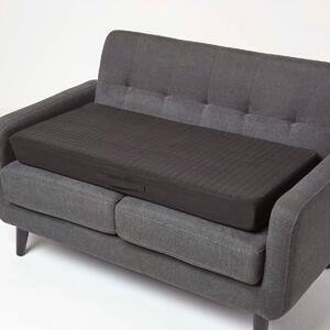 Black Orthopaedic Foam 2-Seater Booster Cushion Removable Suede Cover