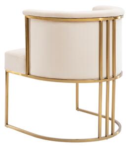 Aria Dining Chair – Chalk – Brass