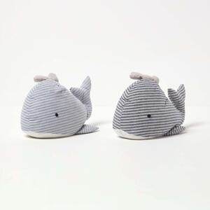 Homescapes Set of 2 Grey Whale Doorstops