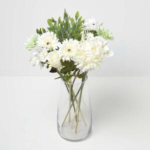 Homescapes Artificial White Bouquet of Gerbera Daisies and Daffodils