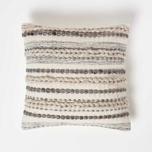 Homescapes Fyn Handwoven Beige Kilim Cushion with Cushion Insert