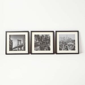 Set of 3 New York Black & White Photographs Framed Wall Art 30 x 30 cm