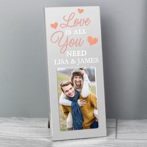 Personalised 'Love is All You Need' Photo Frame Silver