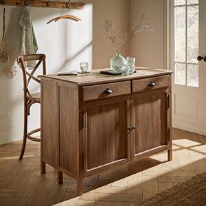 Natural History Museum Kitchen Island with Emmie Bar Stool Brown