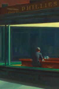 Fine Art Print Nighthawks, Divided into Three (2 of 3) - Edward Hopper, (26.7 x 40 cm)