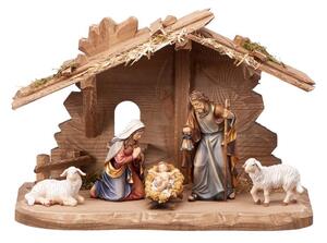 MA Nativity set with Tyrolean stable and 6 figures