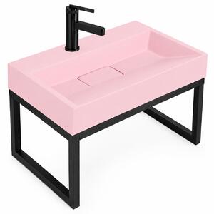 Conglomerate washbasin GOYA PINK 50CM + Frame