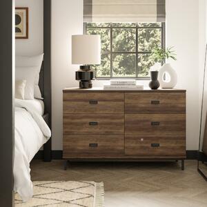 Fulton 6 Drawer Chest, Pine Effect Brown