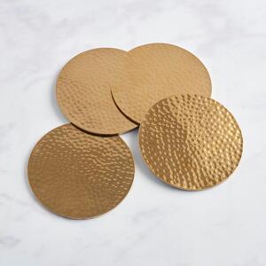 Gold Hammered Barware Coasters Gold