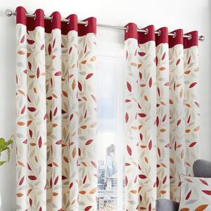 Fusion Beechwood Red Eyelet Curtains Red