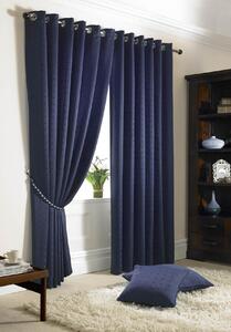 Madison Lined Ready Made Eyelet Curtains Navy