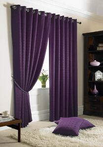 Madison Lined Ready Made Eyelet Curtains Purple