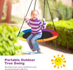 Costway Nest Swing Padded Seat Set Hanging Tree Seat Heights Adjustable