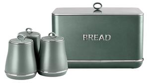 Tower Renaissance Bread Bin & Set of 3 Canisters Forest Green