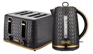Tower Empire Kettle & 4 Slice Toaster Black