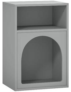 HOMCOM Bedside Table with 2 Open Compartments - Grey