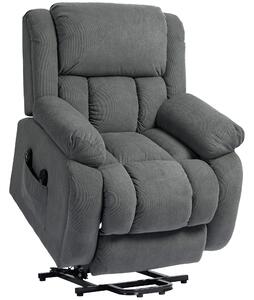 HOMCOM Recliner Armchair Lift Chair, Electric Recliner Chair with Vibration Massage and Heat, Wide Seat, USB Port, Grey