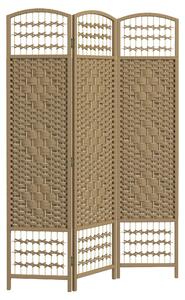 HOMCOM 3 Panel Folding Room Divider, Privacy Screen, Freestanding Paravent Partition Separator Natural Wood