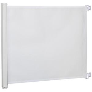 PawHut Retractable Stair Gate, 115 x 82.5 cm, White, Dog Pet Barrier for Doorway, Stair, Hallway Aosom UK