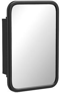HOMCOM Bathroom Wall Cabinet with Tempered Mirror Metal Bathroom Mirror Cabinet with 3 Shelves Black
