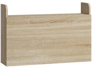 HOMCOM Wall Mounted Desk, Drop Leaf Floating Laptop Desk with Space Saving Storage Compartments for Home Office, Oak