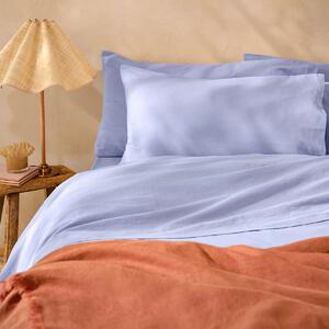Piglet Celeste Blue Linen Blend Pillowcases (Pair) Size Super King