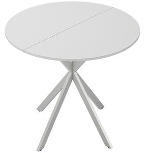 HOMCOM 80cm Industrial Round Dining Table - White