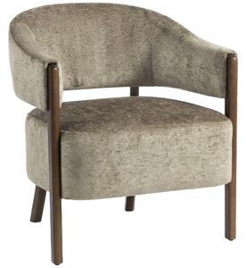 HOMCOM Accent Chair, Upholstered Tub Chair with Solid Wood Frame and Legs, Light Brown