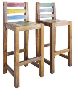 Bar Stools 2 pcs Solid Reclaimed Wood